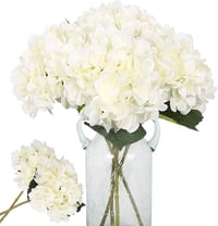 Kisflower 6 darabos selyem hortenzia művirág csokor esküvőhöz, partira, irodába, otthonba - fehér 1