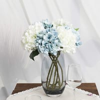 Kisflower 6 darabos selyem hortenzia művirág csokor esküvőhöz, partira, irodába, otthonba - fehér 3
