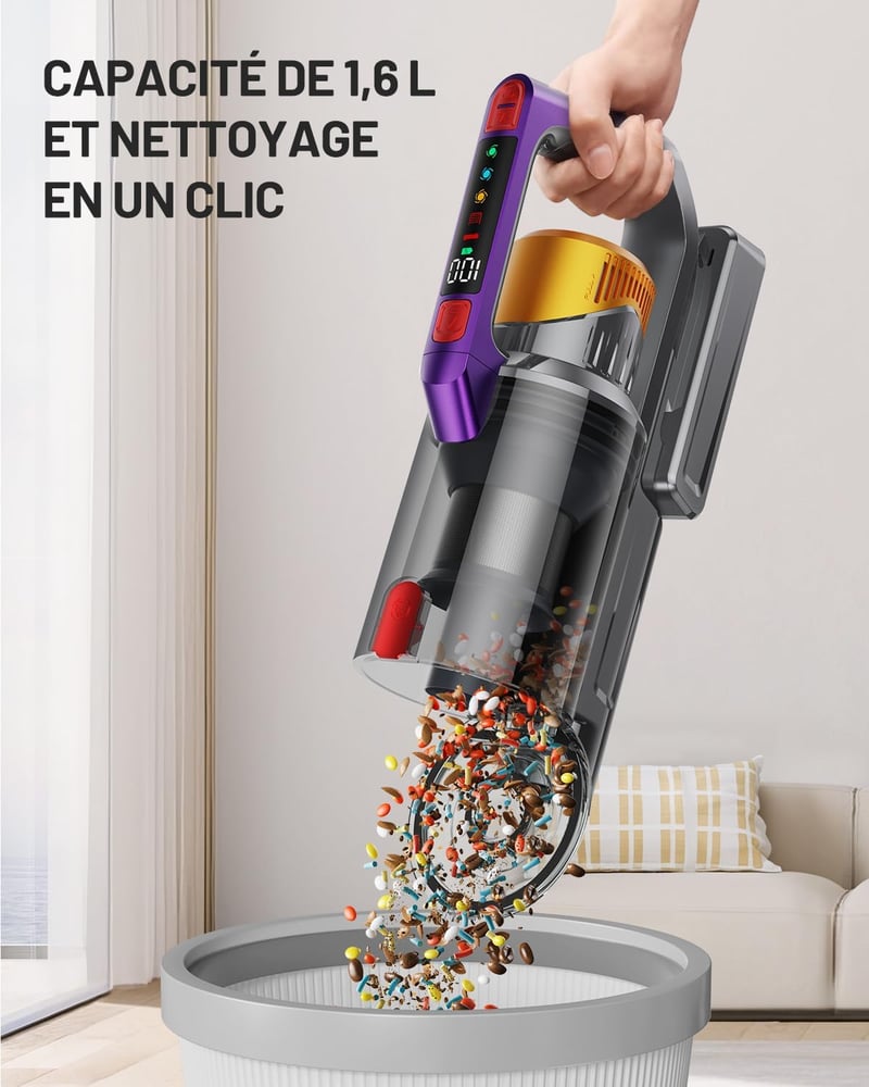 Kissof Cordless Vezeték Nélküli Porszívó 550W 45KPa 60 Perc LED Kijelző