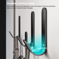 Kisstta 10 ks Samolepiace háčiky na akustické panely, matné čierne háčiky na bundy, kabáty, šály, tašky 4