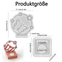 Kisstta 3D silikónová forma na svietnik, forma na výrobu DIY sviečok s motívom kvetov a motýľov 2