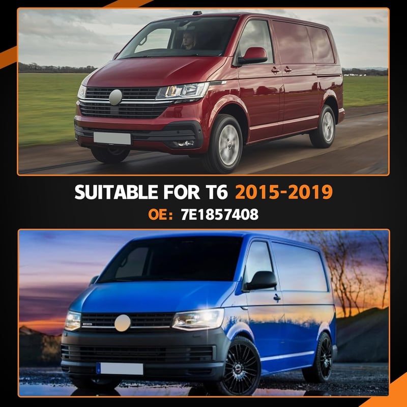 Kistrba Jobb Oldali Visszapillantó Tükör VW T6 2015-2019 Modellekhez - Elektromos, Fűthető, Konvex Üveggel, OEM 7E1857408 Kompatibilis