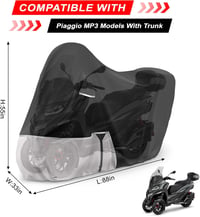 Kistrba Piaggio MP3 400/500 motoros ponyva csizmával, 420D Oxford, vízálló - fekete 7