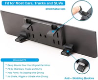 Kitbest Széles Látószögű Visszapillantó Tükör 30cm - Univerzális Csíptetős Panoráma Tükör Autóhoz, SUV-hoz, Teherautóhoz Holttér Csökkentéss 5