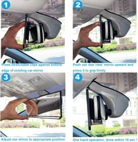 Kitbest Széles Látószögű Visszapillantó Tükör 30cm - Univerzális Csíptetős Panoráma Tükör Autóhoz, SUV-hoz, Teherautóhoz Holttér Csökkentéss 4