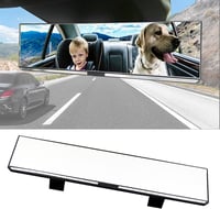 Kitbest Széles Látószögű Visszapillantó Tükör 30cm - Univerzális Csíptetős Panoráma Tükör Autóhoz, SUV-hoz, Teherautóhoz Holttér Csökkentéss 1