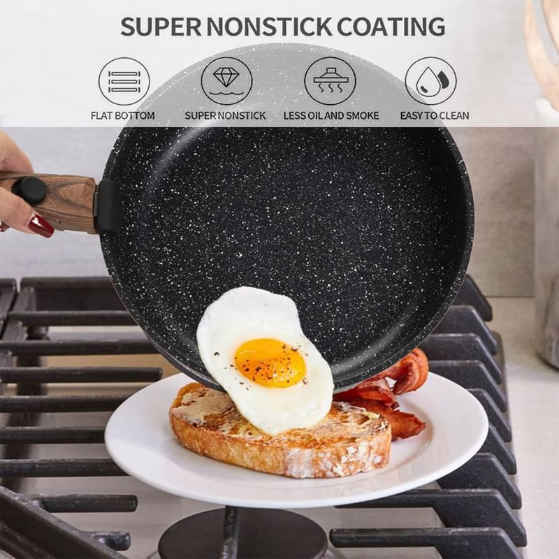 Kitchen Academy 10 részes edénykészlet levehető fogantyúval, indukciós serpenyő és lábos szett, 20/25 cm serpenyő, 18 cm fazék, minden főzől