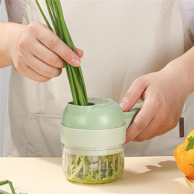 Kitchen Goods 4 az 1-ben elektromos zöldségvágó, hordozható akkumulátoros aprító és húsvágó gép