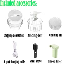 Kitchen Goods 4 az 1-ben elektromos zöldségvágó, hordozható akkumulátoros aprító és húsvágó gép 6