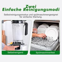 Kitchen in the box 1500W Turmixgép 2L Kapacitás 8 Pengés Keverő Állítható Sebességgel 6