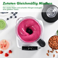 Kitchen in the box 1500W Turmixgép 2L Kapacitás 8 Pengés Keverő Állítható Sebességgel 3