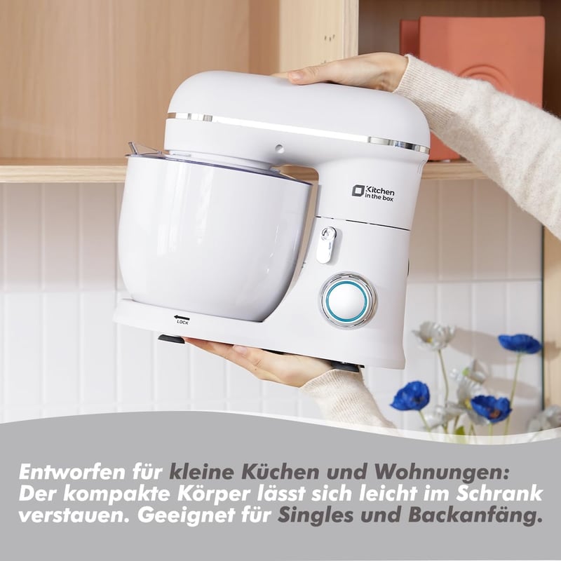 Kitchen in the box 3,5 literes kétkacsás konyhai robotgép, 10 fokozatú dagasztógép fehér