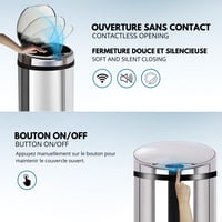 KITCHEN MOVE ARTIC Automatický nerezový kuchynský kôš so senzorom, 50 litrov, výška 85 cm 6