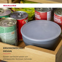 Súprava 4 misiek na prípravu jedla KitchenAid s viečkami – antracitová sivá, 380 ml, 4 ks 5