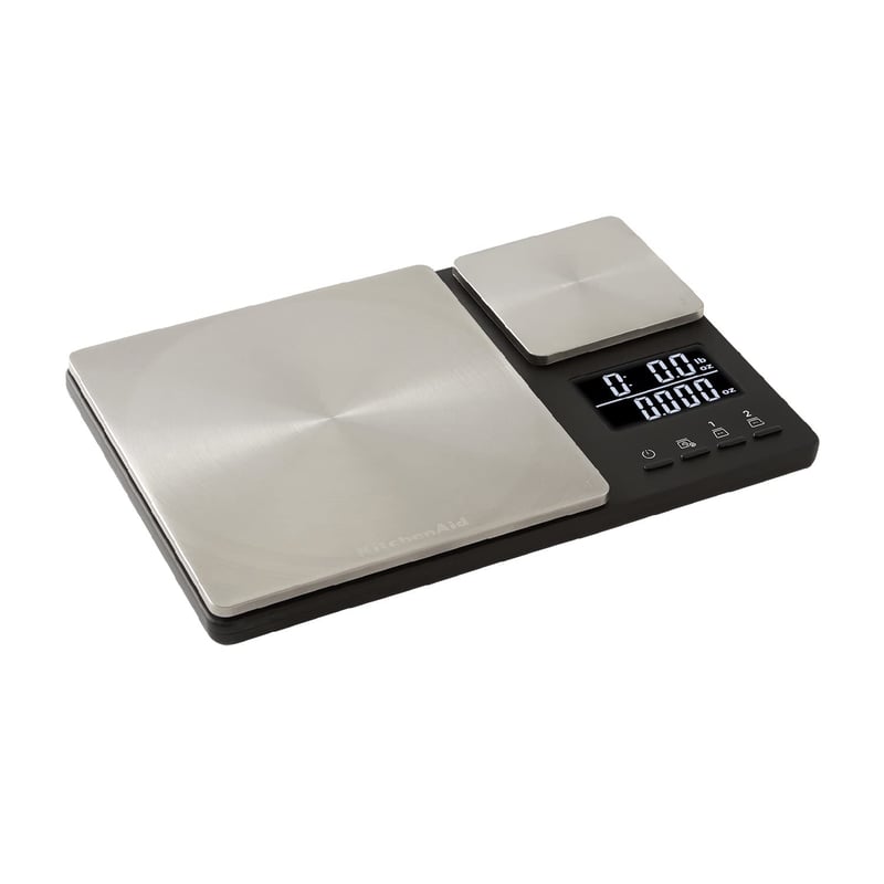 KitchenAid digitalna kuhinjska vaga s dvije platforme, raspon mjerenja 500g-5000g, crna