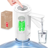 KitchenBoss Elektromos Vízadagoló Pumpa 1-5 Gallonos Palackokhoz, USB Töltéses Hordozható Vízpumpa, Fehér 1