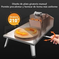 KitchenBoss Hordozható Kerti Pizza Sütő Fa Pellettel, 30,5 cm Pizzakő, Rozsdamentes Acél 2