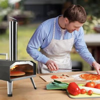 KitchenBoss Hordozható Kerti Pizza Sütő Fa Pellettel, 30,5 cm Pizzakő, Rozsdamentes Acél 7