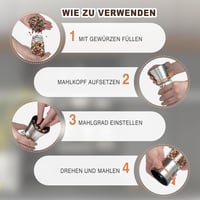 KitchenBoss Só és Borsőrlő 2 db Rozsdamentes Acél Kerámia Magozóval 6