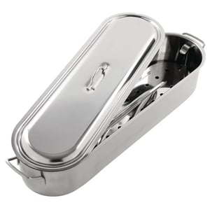 KitchenCraft posuda za ribu od nehrđajućeg čelika pogodna za indukciju 45,5 x 15,5 x 10 cm
