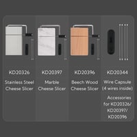 KITCHENDAO Cserélhető Sajtszeletelő Dróttal, Mérőráccsal és Vágódeszkával - Stainless Steel 6