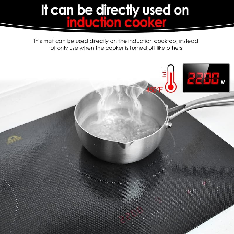 KitchenRaku Indukciós Védelmi Szőnyeg 61x53cm Fekete Főzőlap Takaró