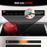 KitchenRaku Nagy Indukciós Védőalátét, Mágneses Szilikon Főzőlap Védő, Karcálló Hőálló Konyhai Alátét Indukciós Tűzhelyhez, 52 x 78 cm, Feke 7