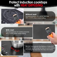 KitchenRaku Nagy Indukciós Védőalátét, Mágneses Szilikon Főzőlap Védő, Karcálló Hőálló Konyhai Alátét Indukciós Tűzhelyhez, 52 x 78 cm, Feke 4