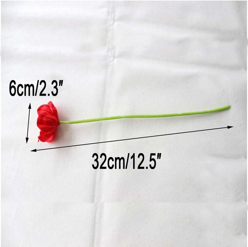 Kitchnexus 10db Művirág 33cm Valódi Tapintású Pipacs Esküvői Csokor Valentin Nap