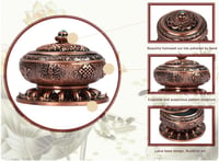 Kitchnexus tibeti füstölőtartó 10x8 cm faragott 9