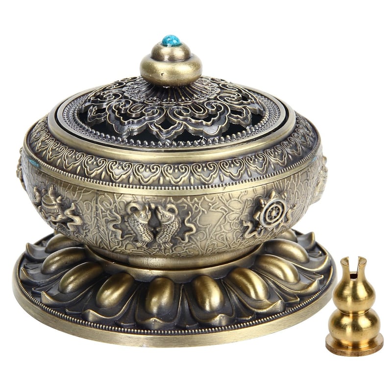 Vyrezávaný tibetský stojan na vonné tyčinky Kitchnexus 10x8 cm