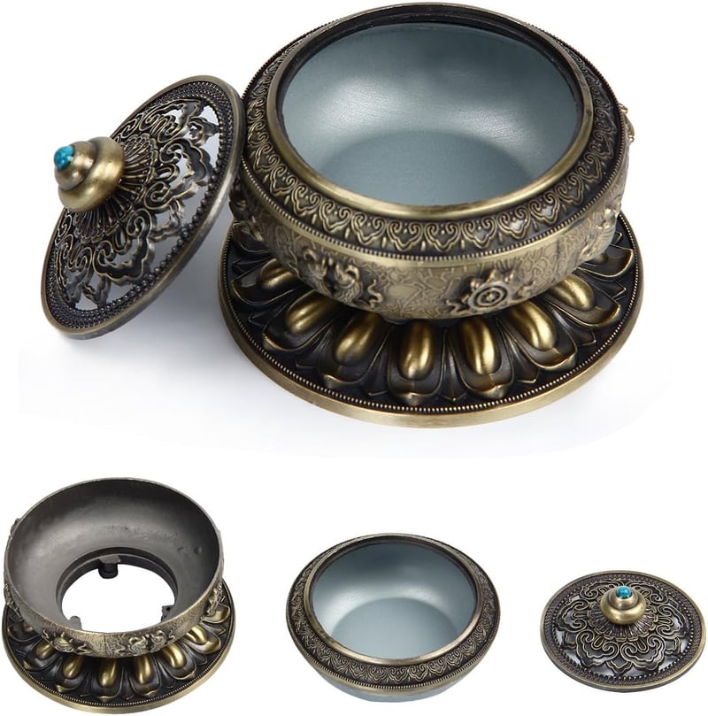 Kitchnexus tibeti füstölőtartó 10x8 cm faragott