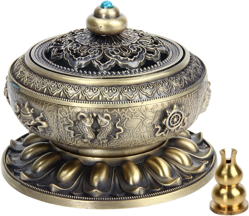 Kitchnexus tibeti füstölőtartó 10x8 cm faragott