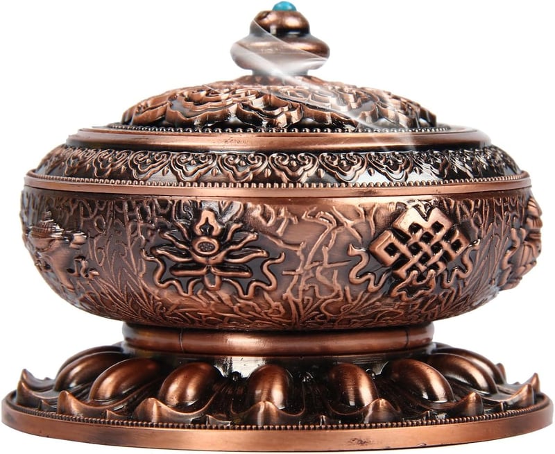 Kitchnexus tibeti füstölőtartó 10x8 cm faragott