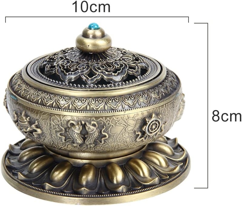 Kitchnexus tibeti füstölőtartó 10x8 cm faragott