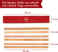 KITCHTIC Premium tésztagyúró készlet 6 részes bükk fa ajándék dobozban 5