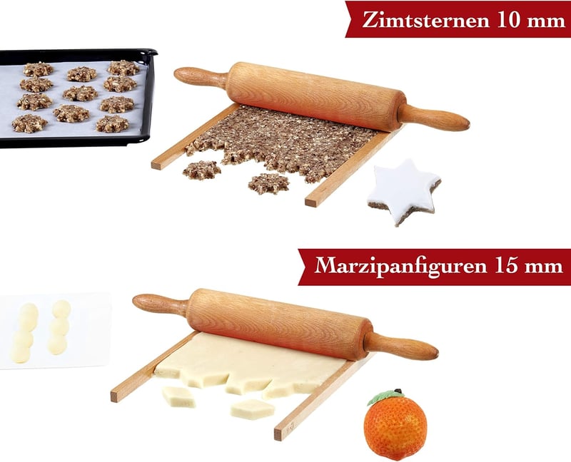 KITCHTIC Premium tésztagyúró készlet 6 részes bükk fa ajándék dobozban