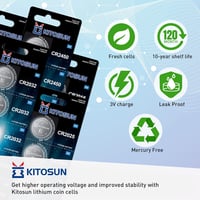 KITOSUN CR2032 3V Lítium Gombelem 5db - AirTag, Távirányító, Autókulcs, Mérleg 5