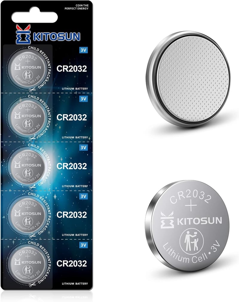 KITOSUN CR2032 3V Lítium Gombelem 5db - AirTag, Távirányító, Autókulcs, Mérleg