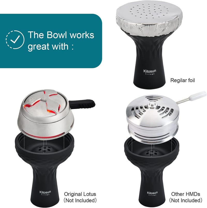 KITOSUN Vortex szilikon shisha fej 70° dőlésszögű, 15-18g kapacitás, Lotus HMD kompatibilis
