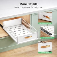 Kitstorack Kihúzható Fiók Szekrénybe - 40x40x16 cm Fehér Műanyag Tárolórendszer Konyhába, Fürdőszobába - Csúszósínes Rendszerező Polc Fogant 4