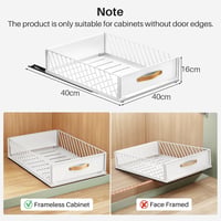 Kitstorack Kihúzható Fiók Szekrénybe - 40x40x16 cm Fehér Műanyag Tárolórendszer Konyhába, Fürdőszobába - Csúszósínes Rendszerező Polc Fogant 2