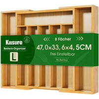 Kitsure Bambusov umetak za pribor za jelo, organizator ladica s 8 odjeljaka, velike dimenzije 1