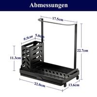 Kitsure Organizér na kuchynský drez – Nerezový držiak na špongiu s odnímateľnou miskou, čierny, stredný (22x13,6x22,7 cm) 2