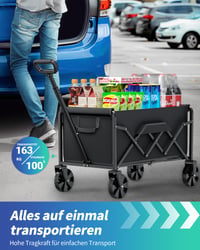 Skladací vozík Kitsure 100 l – Robustný a všestranný nákupný vozík 3