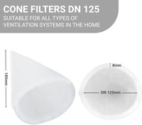 Kiuiom 20 db DN125 G4 kúp szűrőbetét 180 mm szűrőgyapjú elszívó szellőzőrendszer kipufogó szelepre és lemezes szelephez 2
