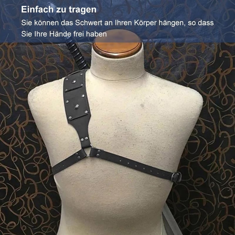 Kiuiom Állítható Bőr Kardtartó Hátpánt Katana Samurai Jelmezhez