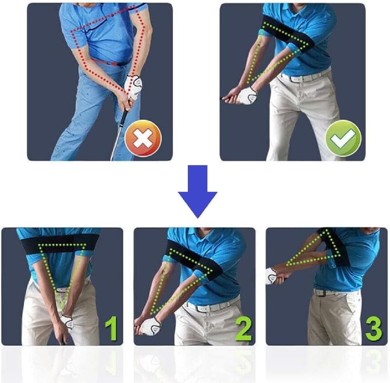 Kiuiom Golf Swing Trainer 2db Csukló és Kar Edzőöv Testtartás Korrekció