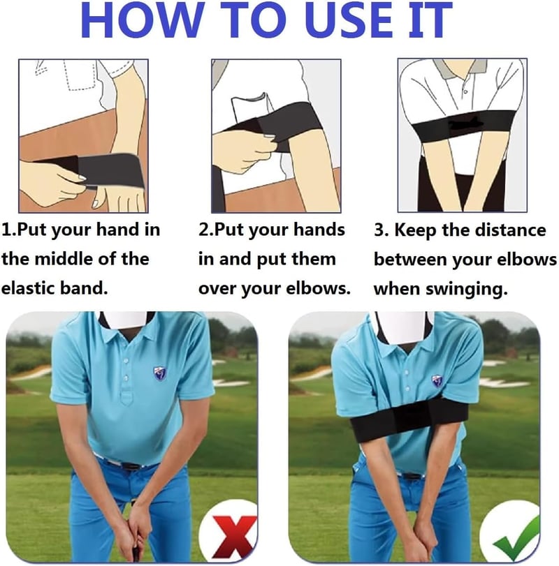 Kiuiom Golf Swing Trainer 2db Csukló és Kar Edzőöv Testtartás Korrekció