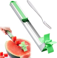Kiuiom görögdinnye szeletelő szélmalom kés rozsdamentes acél gyümölcsvilla, zöld színben pitaya, papaja, cantaloupe 1
